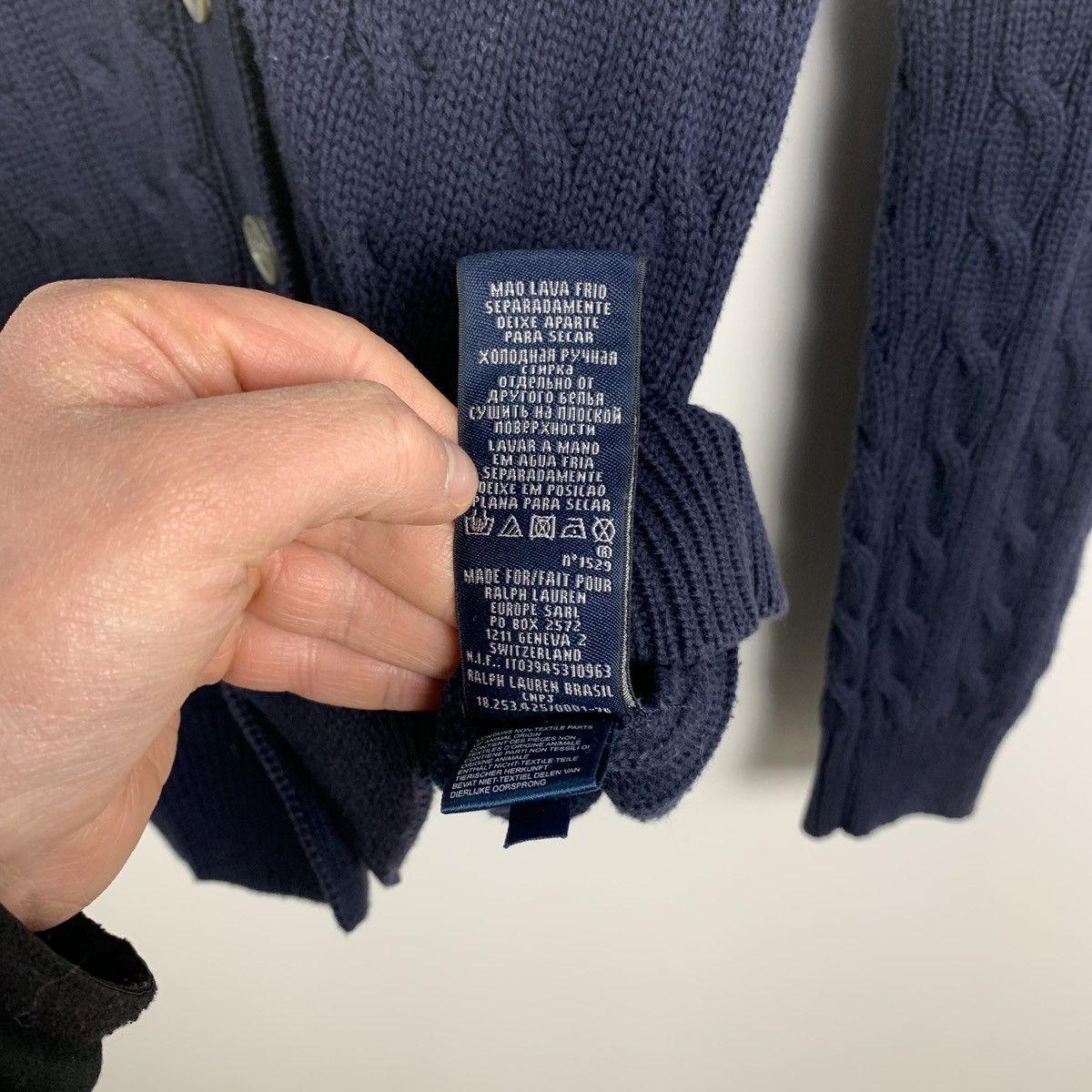 Ralph Lauren Sport Vintage Ralph Lauren Sport Cable Knit Cardigan Navy Blue XS Size XS / US 0-2 / IT 36-38 - 9 Thumbnail