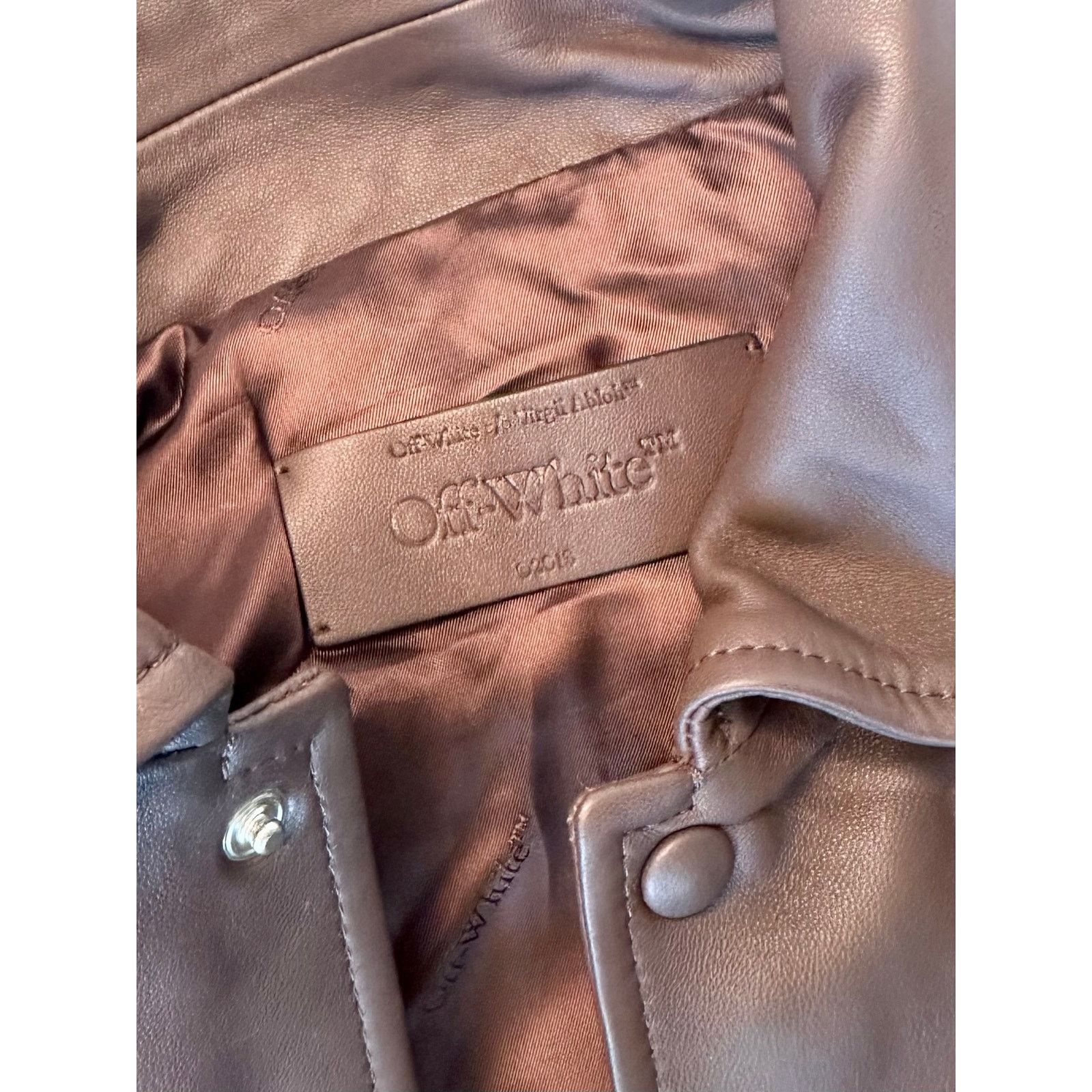 Off-White Off-White Virgil Abloh Trap House Crop Leather Varsity IT 40 Size S / US 4 / IT 40 - 2 Thumbnail