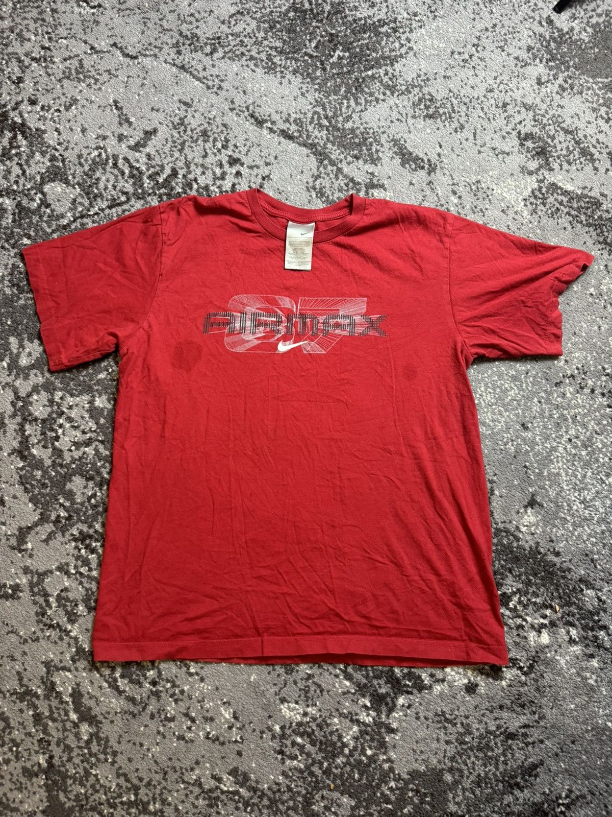 Nike × Vintage Vintage Y2K Nike 87 Air Max Swoosh logo Drill 90s T Shirt Size US L / EU 52-54 / 3 - 1 Thumbnail