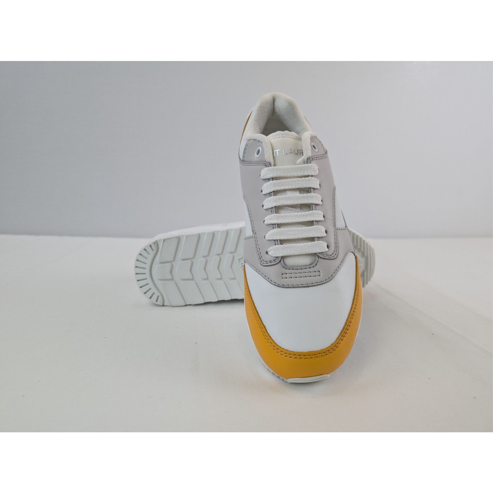 Saint Laurent Paris o1rshd1 Bump Low Top Sneaker in Yuka Yellow / Blanc Optique Size US 8 / EU 41 - 13 Thumbnail