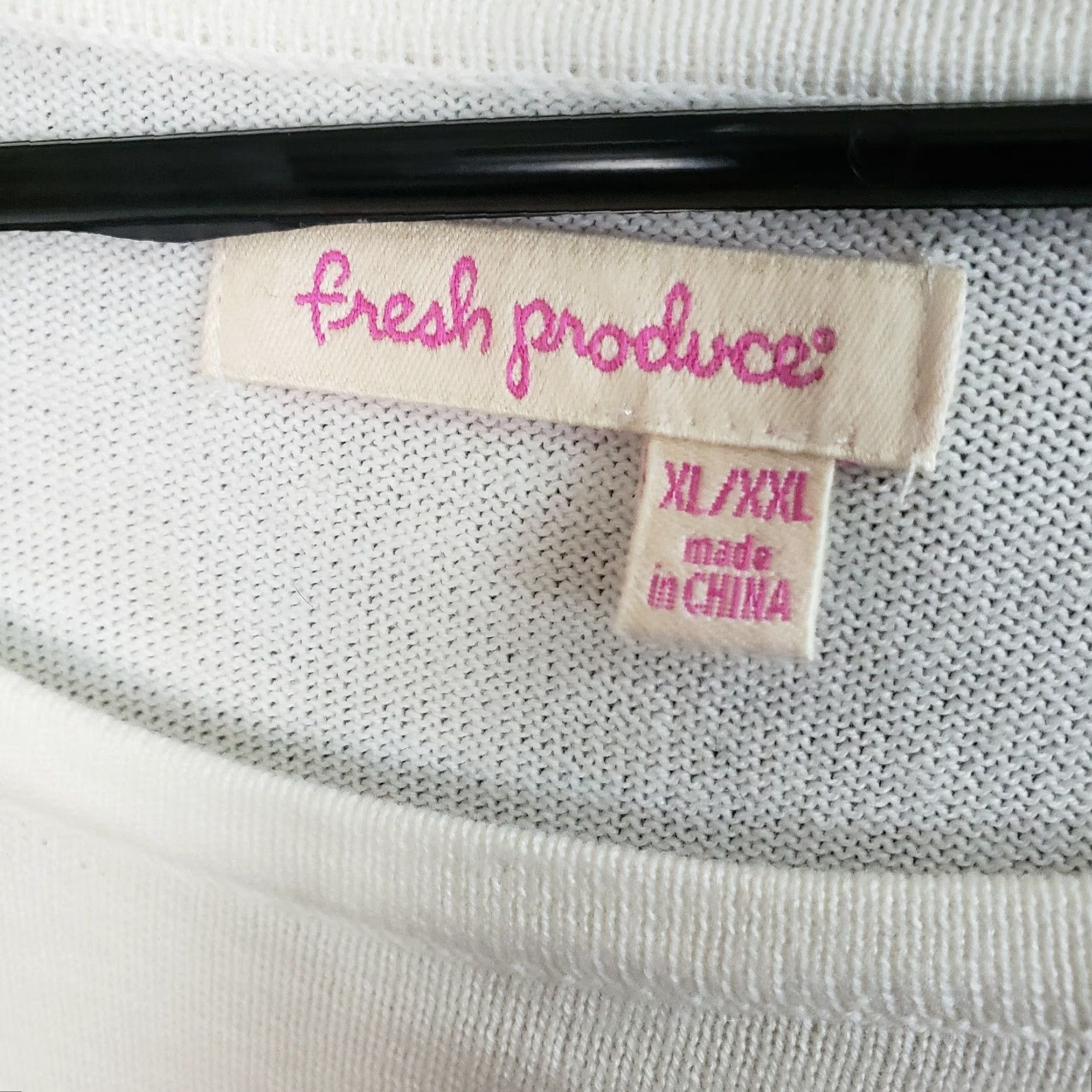 Vintage Fresh Produce Womens Sweater XL White Blue Striped Cotton Long Sleeve Pullover Casual Knit Pullover Mens Girls Womens Size XL / US 12-14 / IT 48-50 - 5 Thumbnail