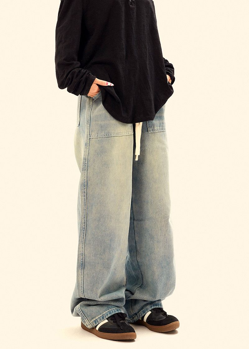 Vintage Men's high street style distressed retro loose washed jeans Size US 32 / EU 48 - 4 Thumbnail