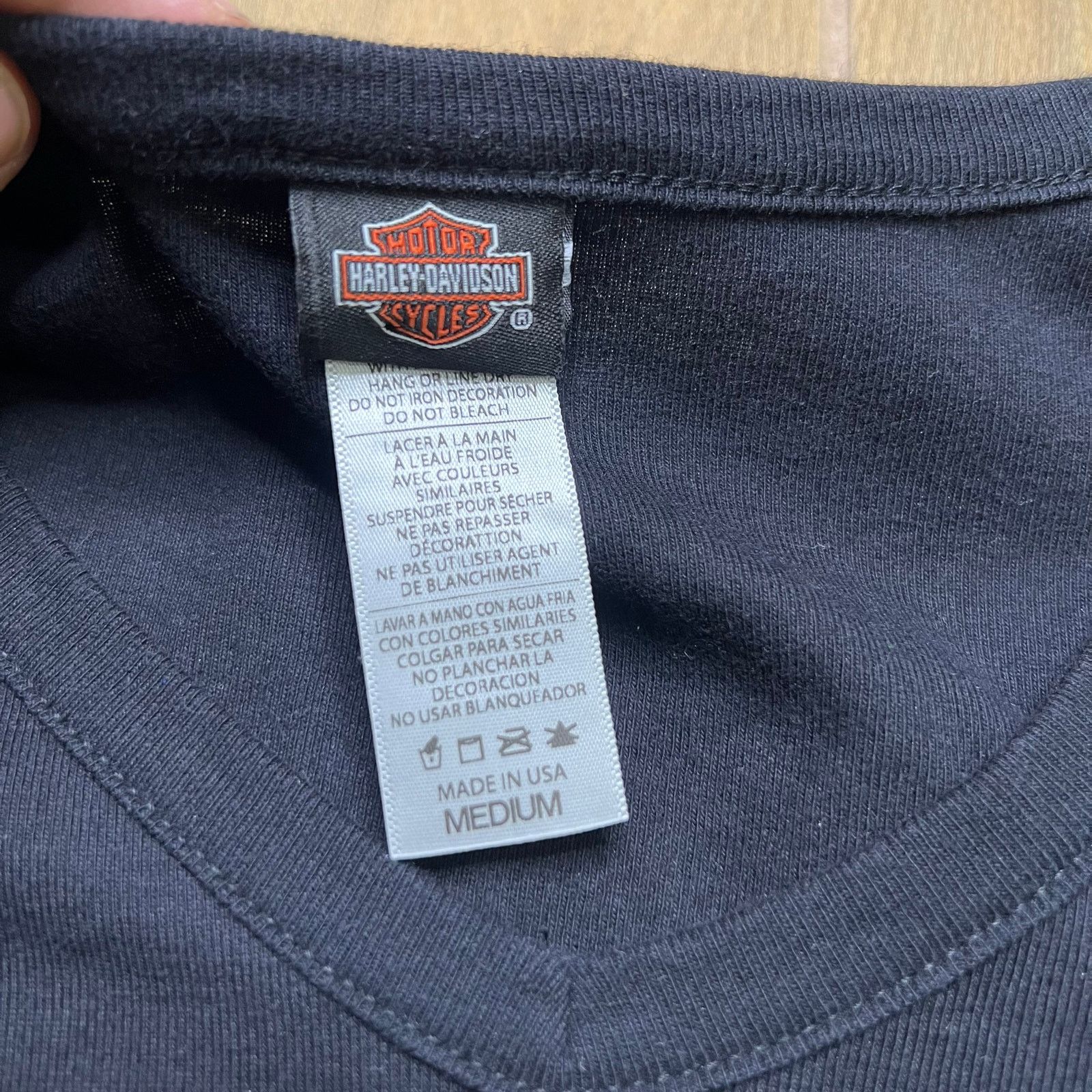 Harley Davidson Y2K Harley Davidson Sz M Black Logo Tattoo Long Sleeve USA Size M / US 6-8 / IT 42-44 - 5 Thumbnail