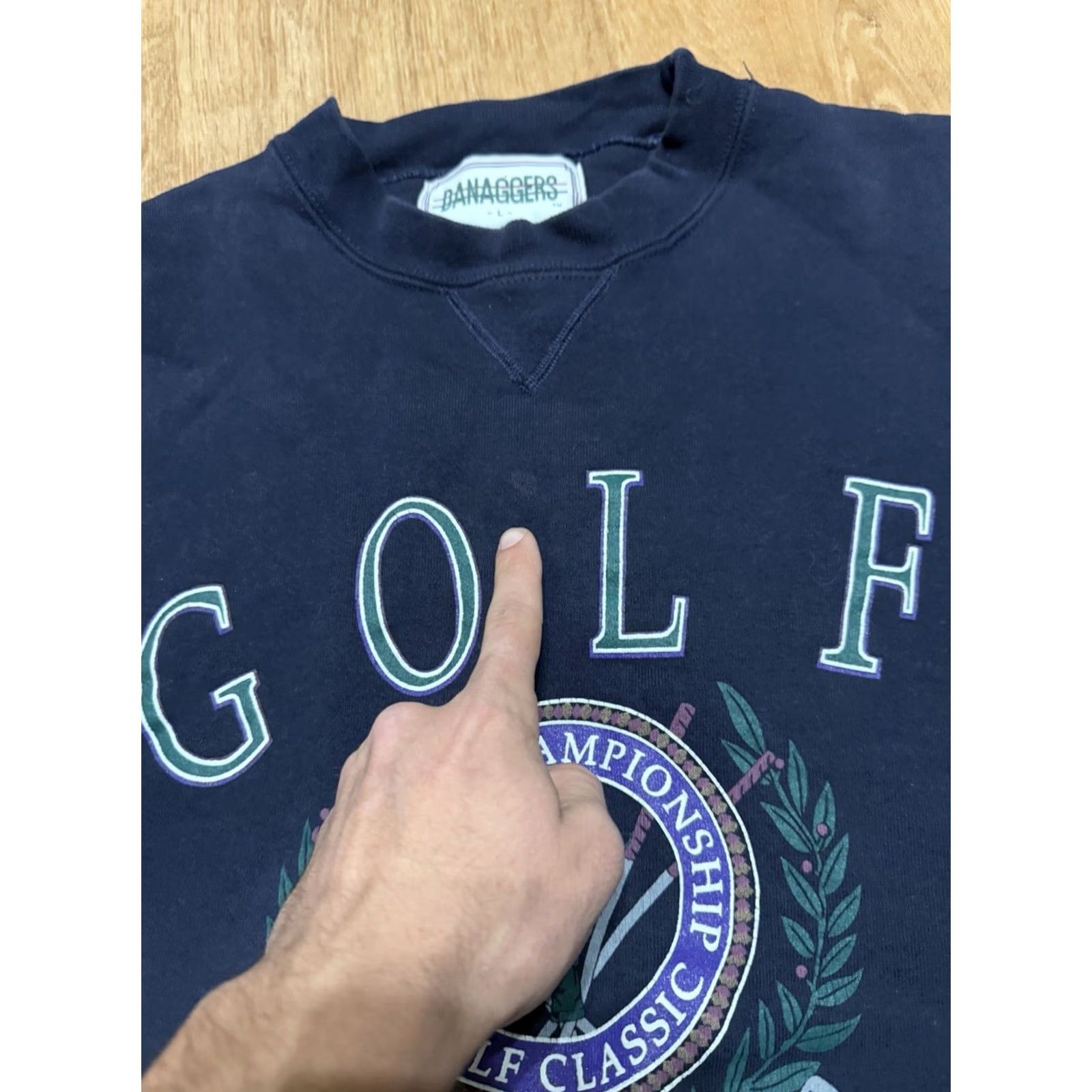 Vintage VINTAGE Golf World Championships Crewneck Sweatshirt Mens Large USA Made Navy Solid Graphic Print Size US L / EU 52-54 / 3 - 4 Thumbnail