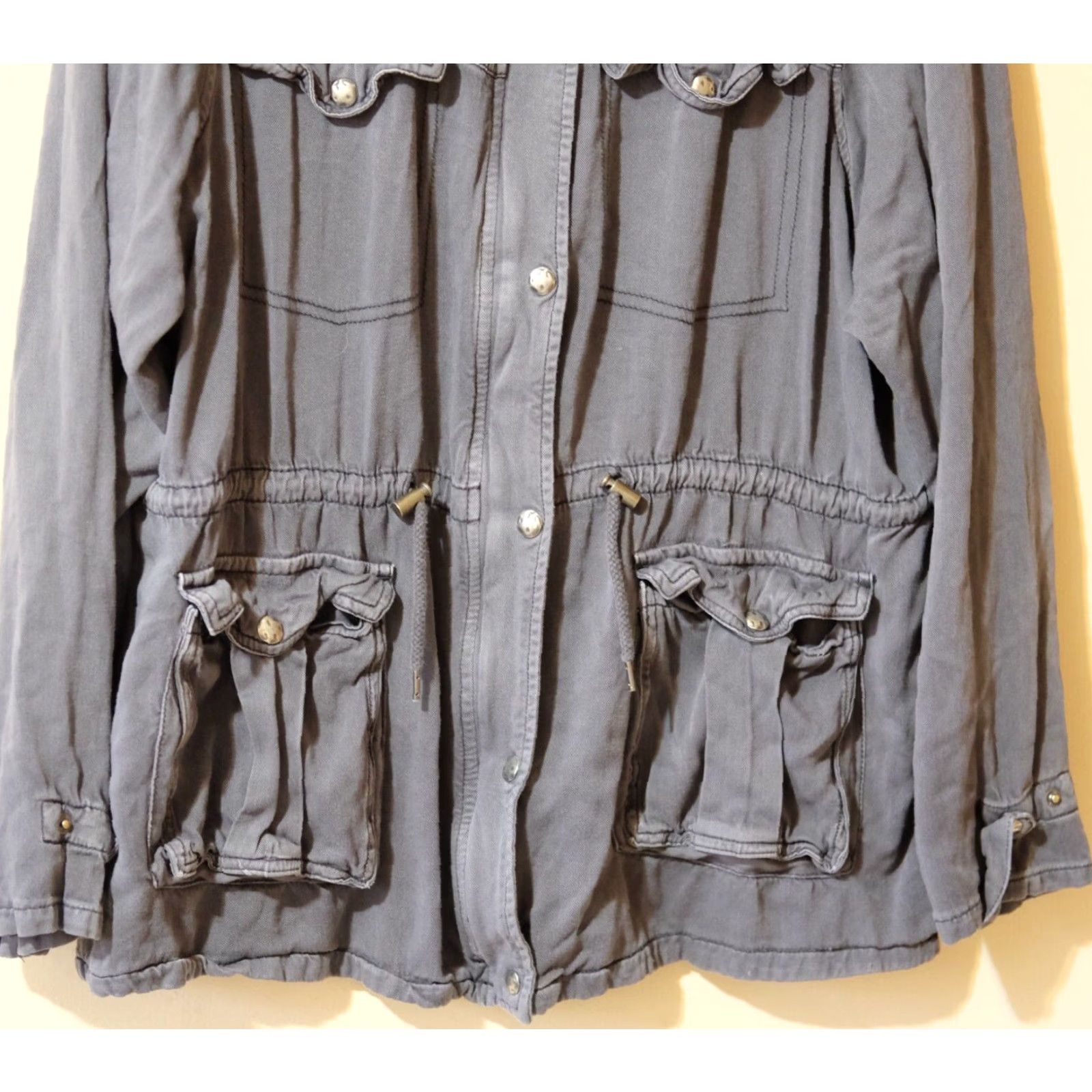 Vintage Maurices Women's Jacket Lightweight Full Zip Pockets Rayon Gray 2 Size XS / US 0-2 / IT 36-38 - 3 Thumbnail