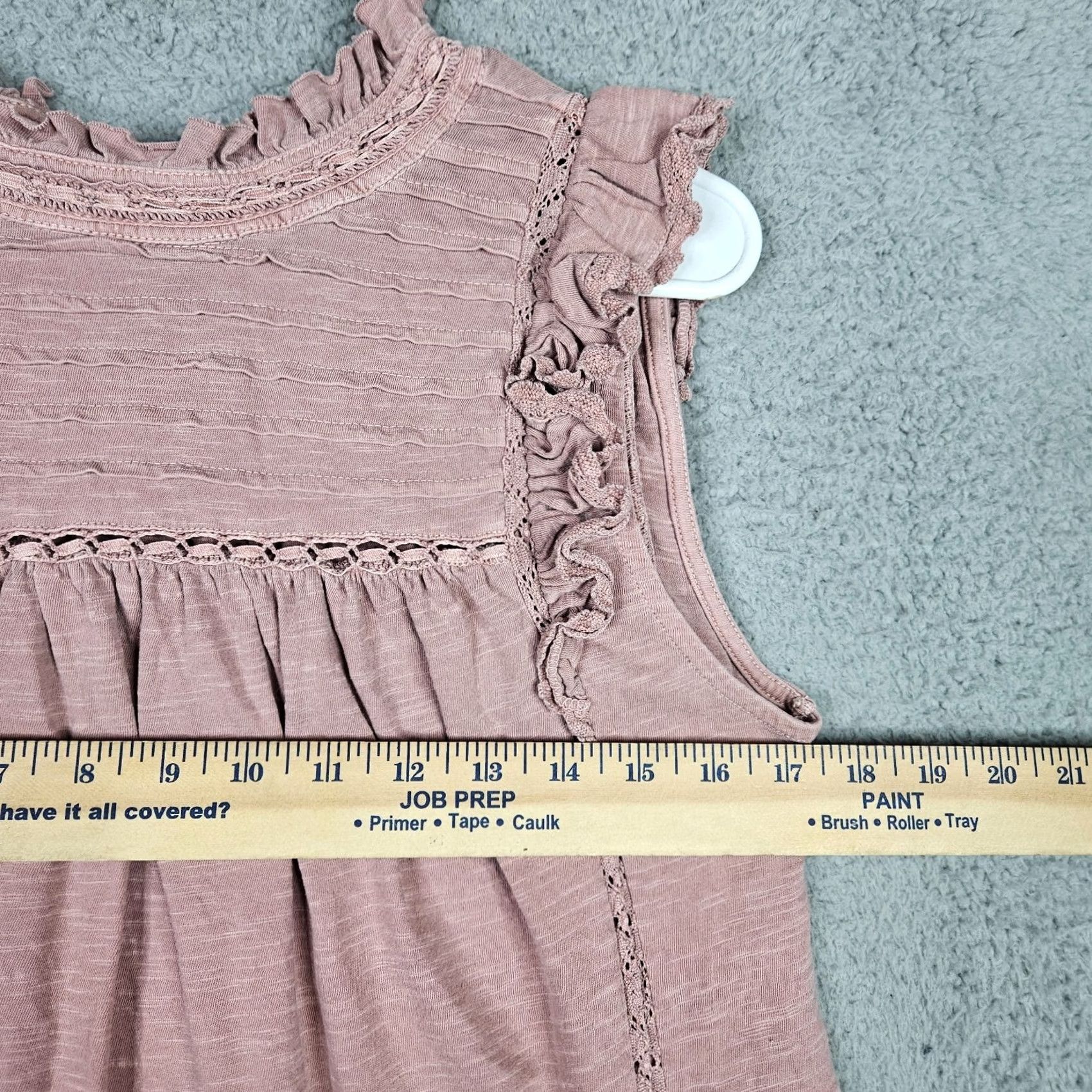 Vintage ANOTHER LOVE Tank Women S Cotton Ruffle Flutter Sleeve Pink Short Sleeve Size S Size S / US 4 / IT 40 - 2 Thumbnail