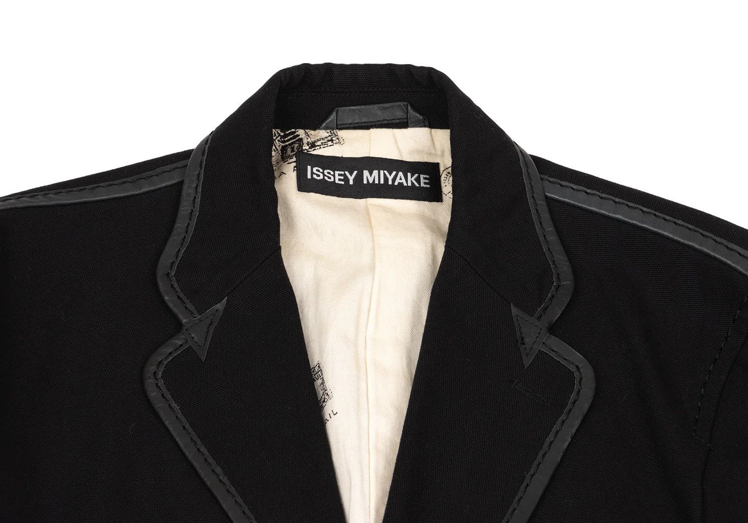 Issey Miyake Leather Piping Canvas Jacket in Black 2 Size US M / EU 48-50 / 2 - 3 Thumbnail