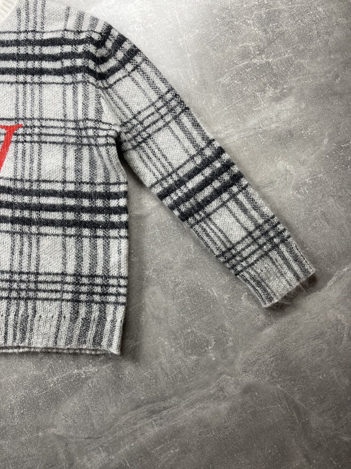 JW Anderson JW Anderson Anchor Logo Plaid Mohair Wool Sweater Size US L / EU 52-54 / 3 - 8 Thumbnail