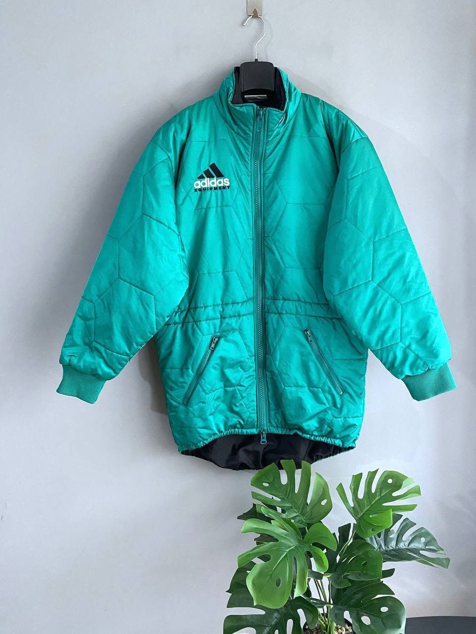 Adidas Vintage Adidas Equipment 90s Men's Green Quilted Jacket, M Size US M / EU 48-50 / 2 - 2 Thumbnail