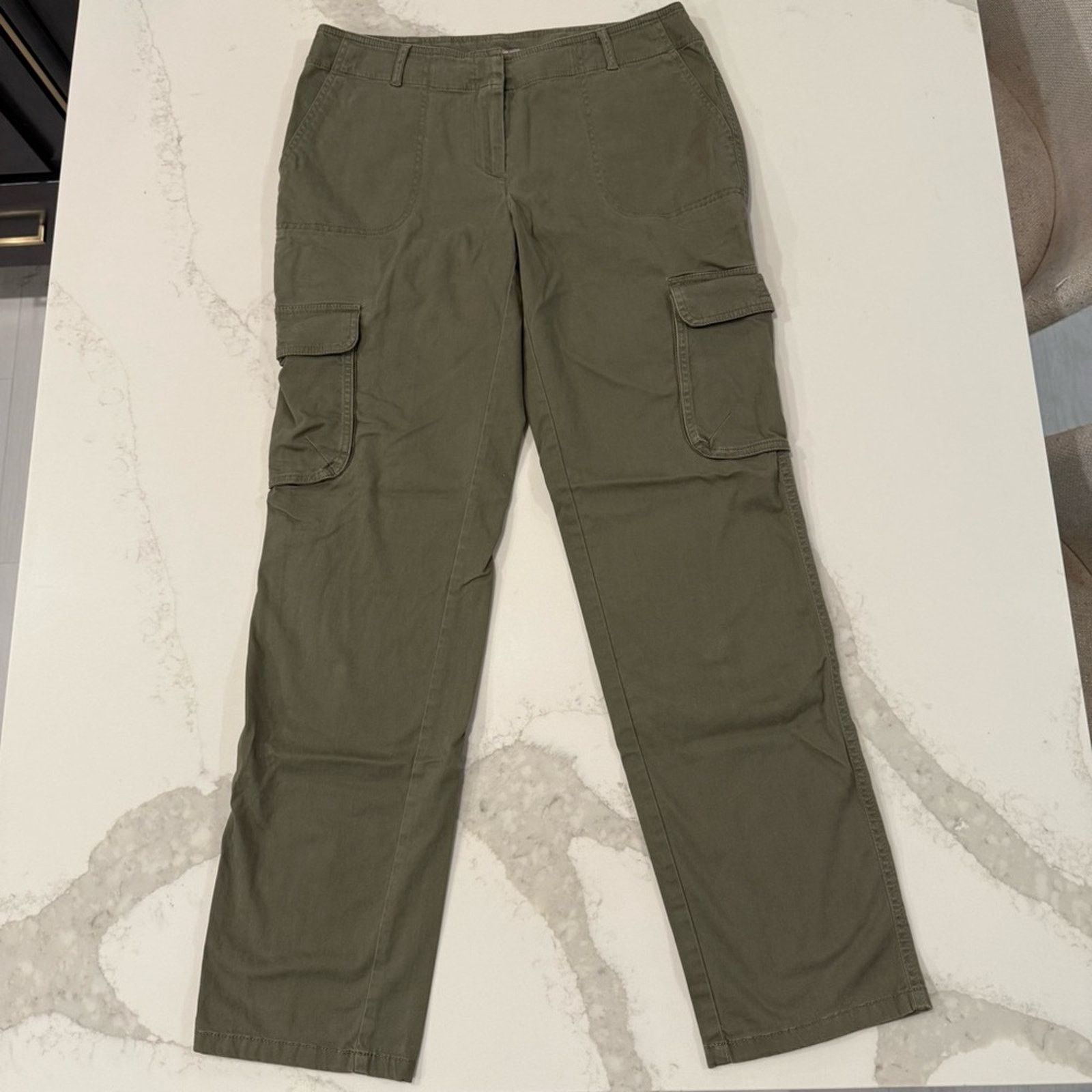 J. Jill J. Jill Chino Cargo Pants StraightLeg Womens 6 Stretch Olive Size 28" / US 6 / IT 42 - 1 Thumbnail