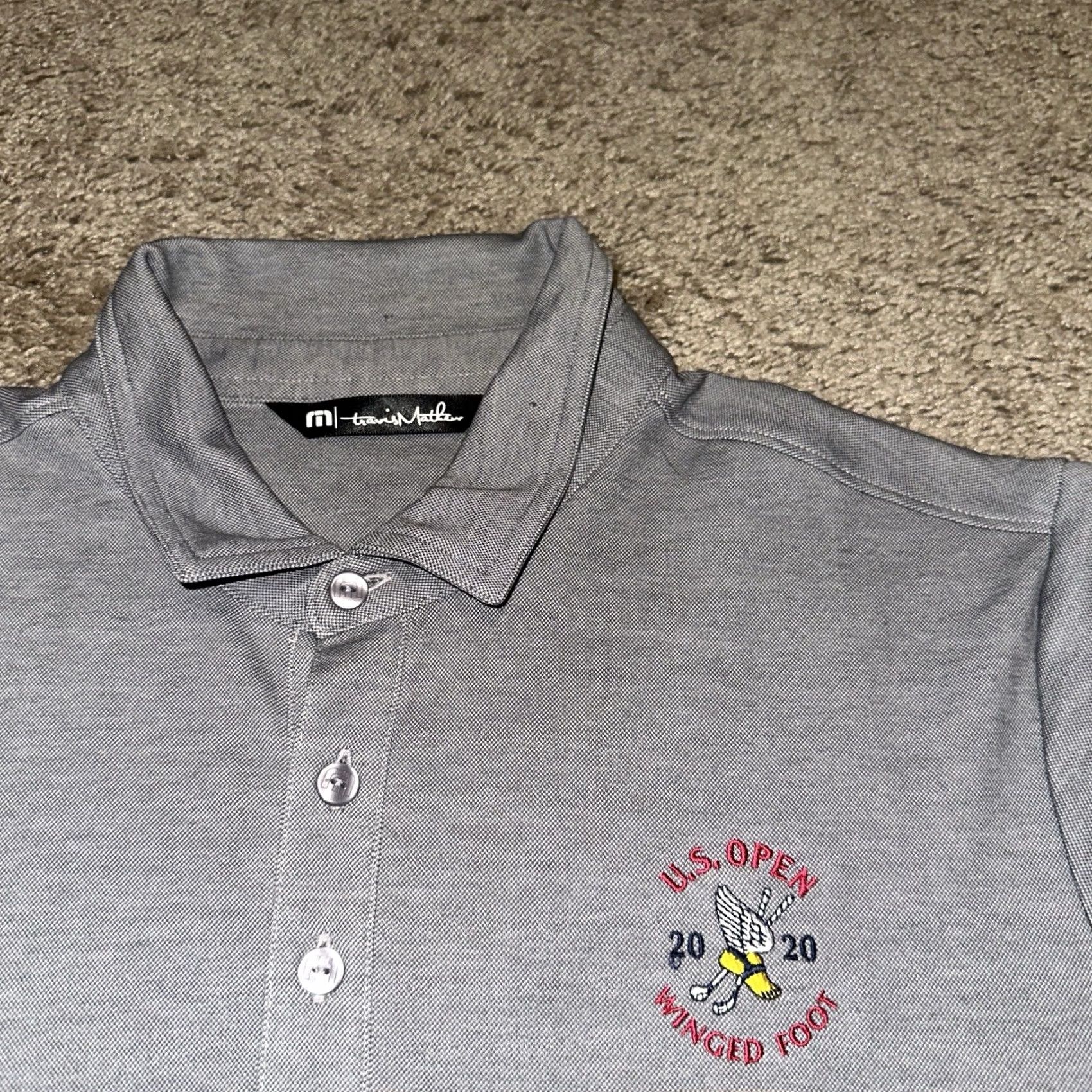 TravisMathew Travis Mathew Golf Polo Shirt Mens Medium Gray US Open 2020 Winged Foot Performance Size US M / EU 48-50 / 2 - 3 Thumbnail