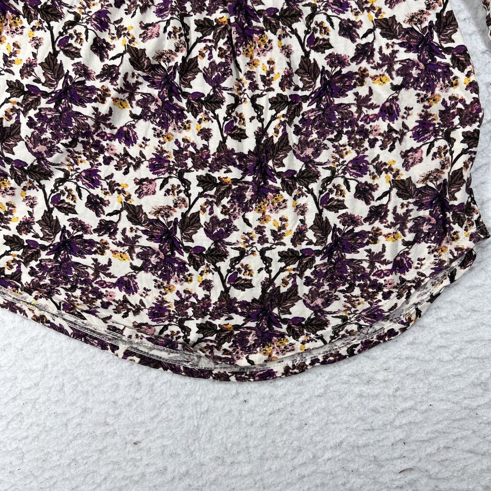 Lucky Brand Lucky Brand Purple Floral Cold Shoulder Layered Top Size XS / US 0-2 / IT 36-38 - 11 Thumbnail