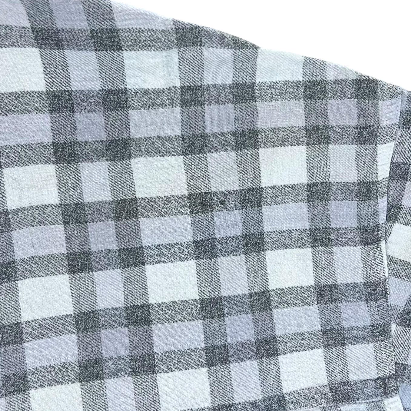 Saturdays NYC VINTAGE SATURDAYS Grey White Plaid Check Long Sleeve Flannel Shirt Large Medium Men Size US L / EU 52-54 / 3 - 5 Thumbnail