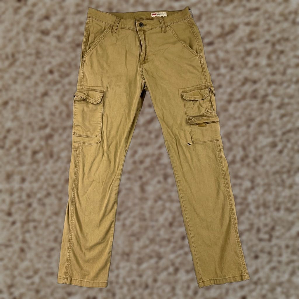 Wrangler Wrangler Pants Mens 30 Beige Khaki Casual 100% Cotton Cargo Workwear Twill Pants Size US 30 / EU 46 - 1 Thumbnail
