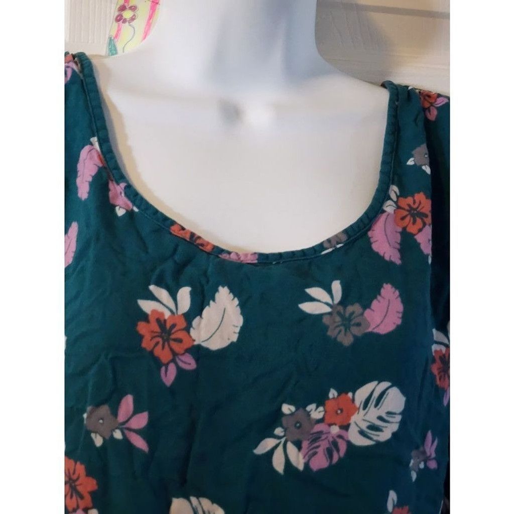 Other 🐣Teal Floral Top Size XL / US 12-14 / IT 48-50 - 2 Thumbnail