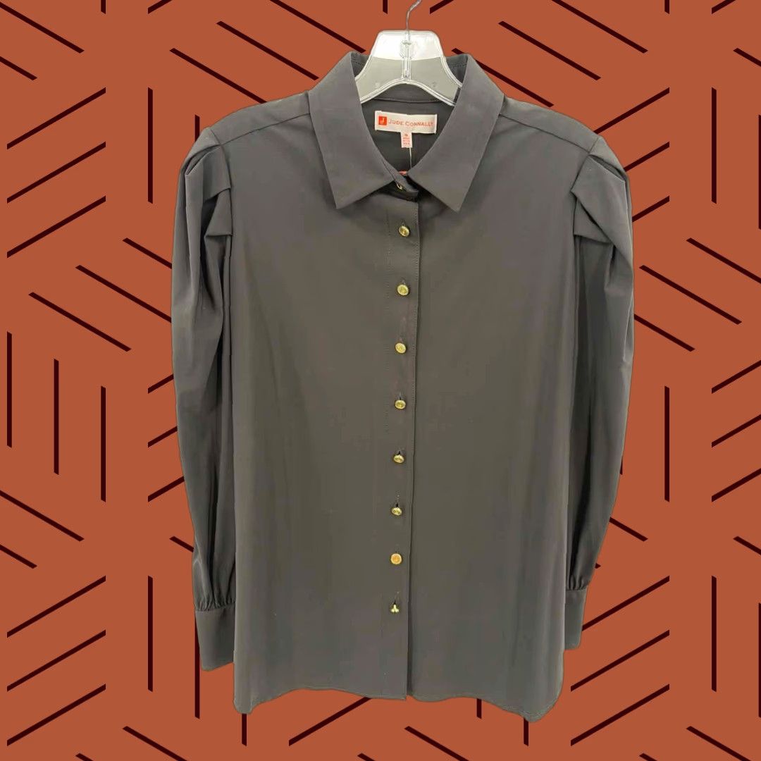 Vintage Jude Connally Black Button Down Shirt Medium (Pre-Owned) Size M / US 6-8 / IT 42-44 - 1 Thumbnail