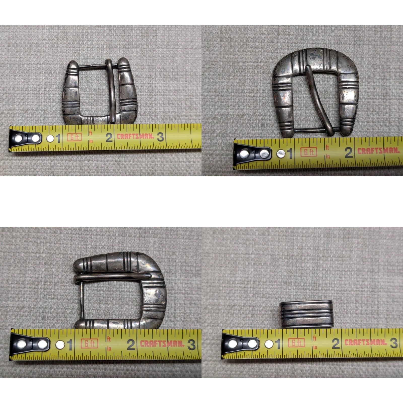 Vintage VINTAGE Ranger NAVAJO 4pc belt buckle set Sterling Silver handcrafted western Size ONE SIZE - 9 Thumbnail