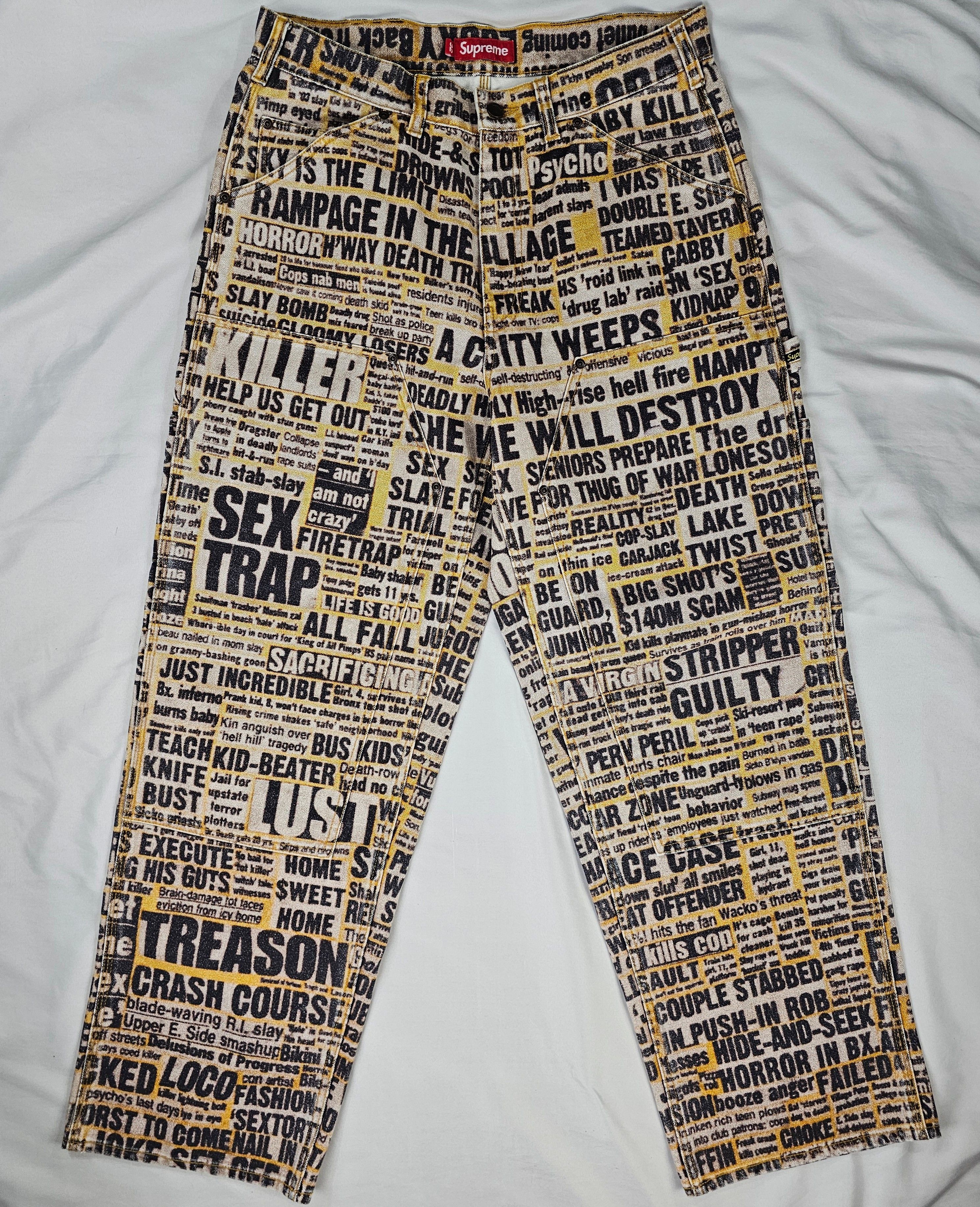 Supreme Supreme Eagle Double Knee Denim Painter Pant Black | Grailed