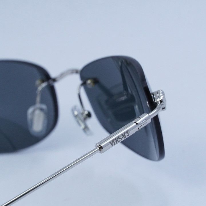 Versace Versace VE2279 100087 Rectangle Sunglasses - Silver Frame Size ONE SIZE - 10 Thumbnail