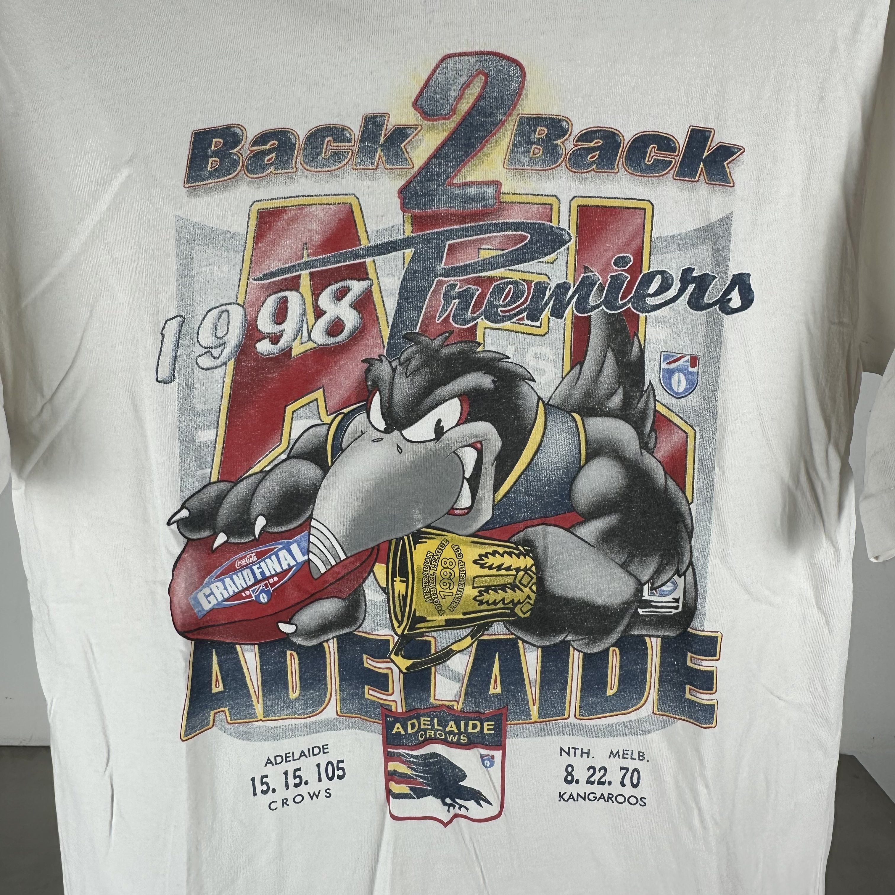 Vintage ​1998 Adelaide Crows Premiers Grand Final AFL T-Shirt Size US XL / EU 56 / 4 - 2 Thumbnail