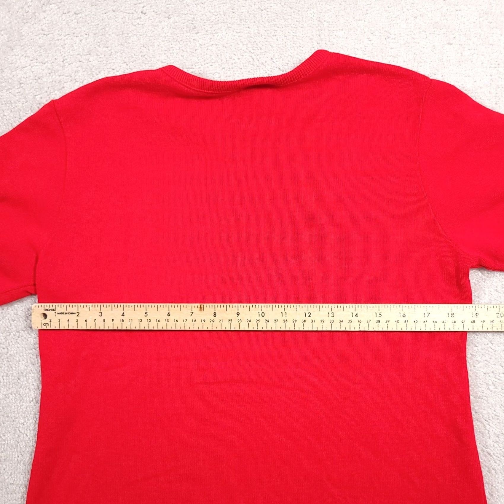 Vintage VINTAGE Southern Lady Short Sleeve Sweater Womens Large Red Knit Embroidered USA Size M / US 6-8 / IT 42-44 - 6 Thumbnail