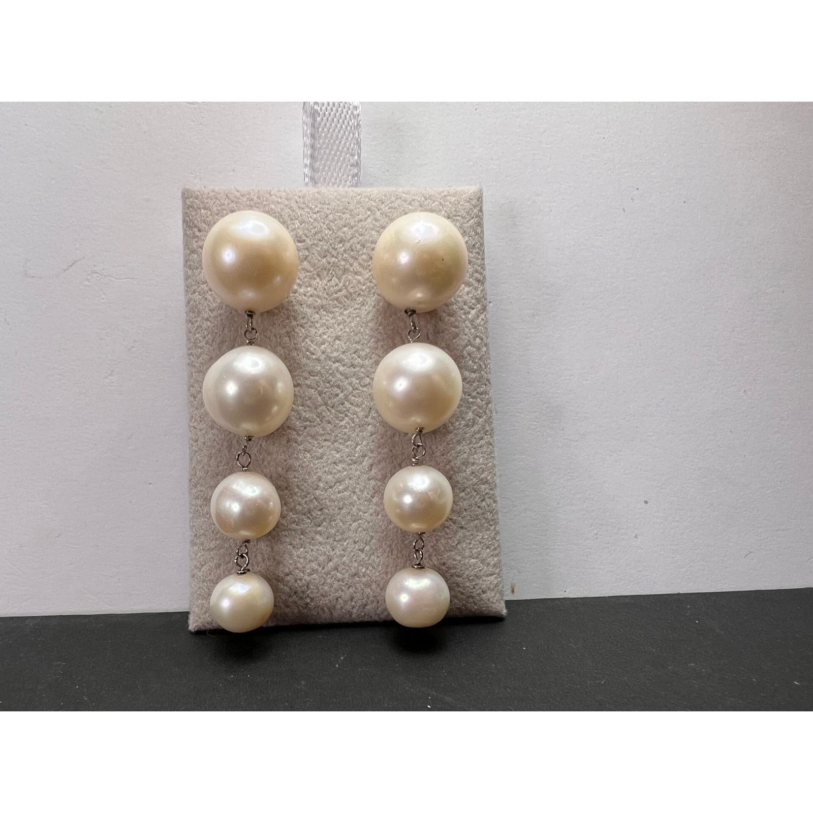 Other Graduated dangling pearl earrings in sterling silver Size ONE SIZE - 2 Thumbnail