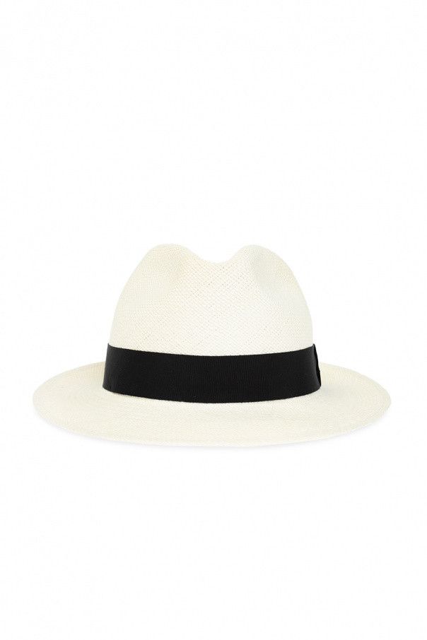 Saint Laurent Paris o1s1wg110824 Size: 60 / 688299 Fedora Hat Straw Black/White Size ONE SIZE - 1 Thumbnail