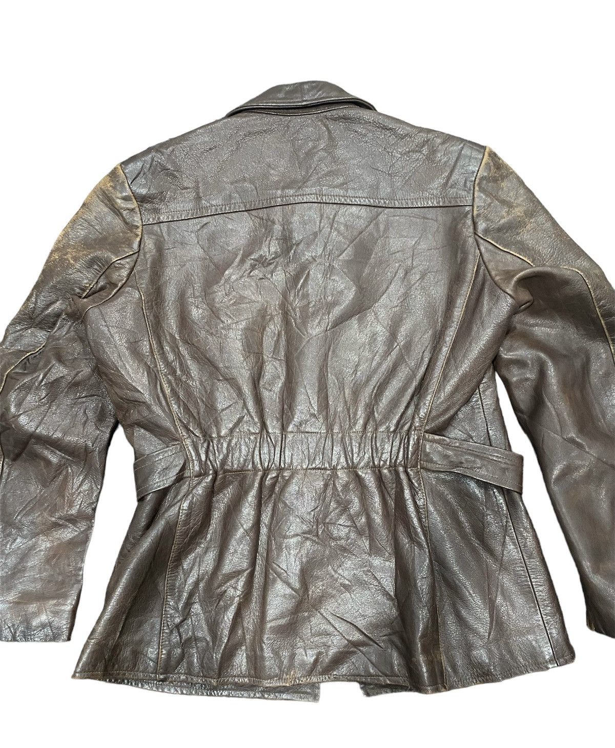 Kadoya VINTAGE HORSEHIDE MILITARY OFFICAL JACKET LUXURY LEATHER Size US L / EU 52-54 / 3 - 7 Thumbnail