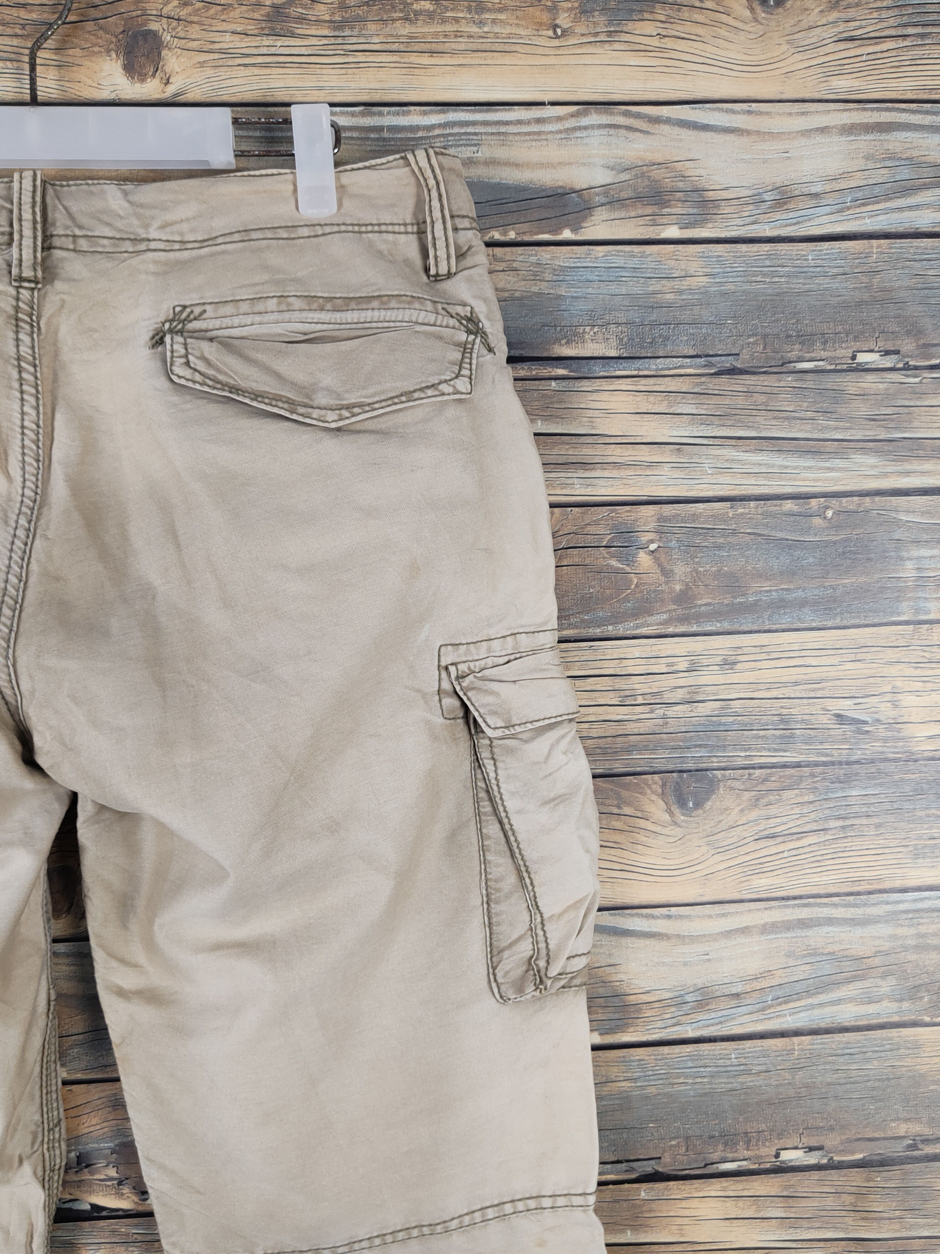 Japanese Brand Back Number Beige Multipocket Tactical Cargo Pants #W1503 Size US 33 - 10 Thumbnail