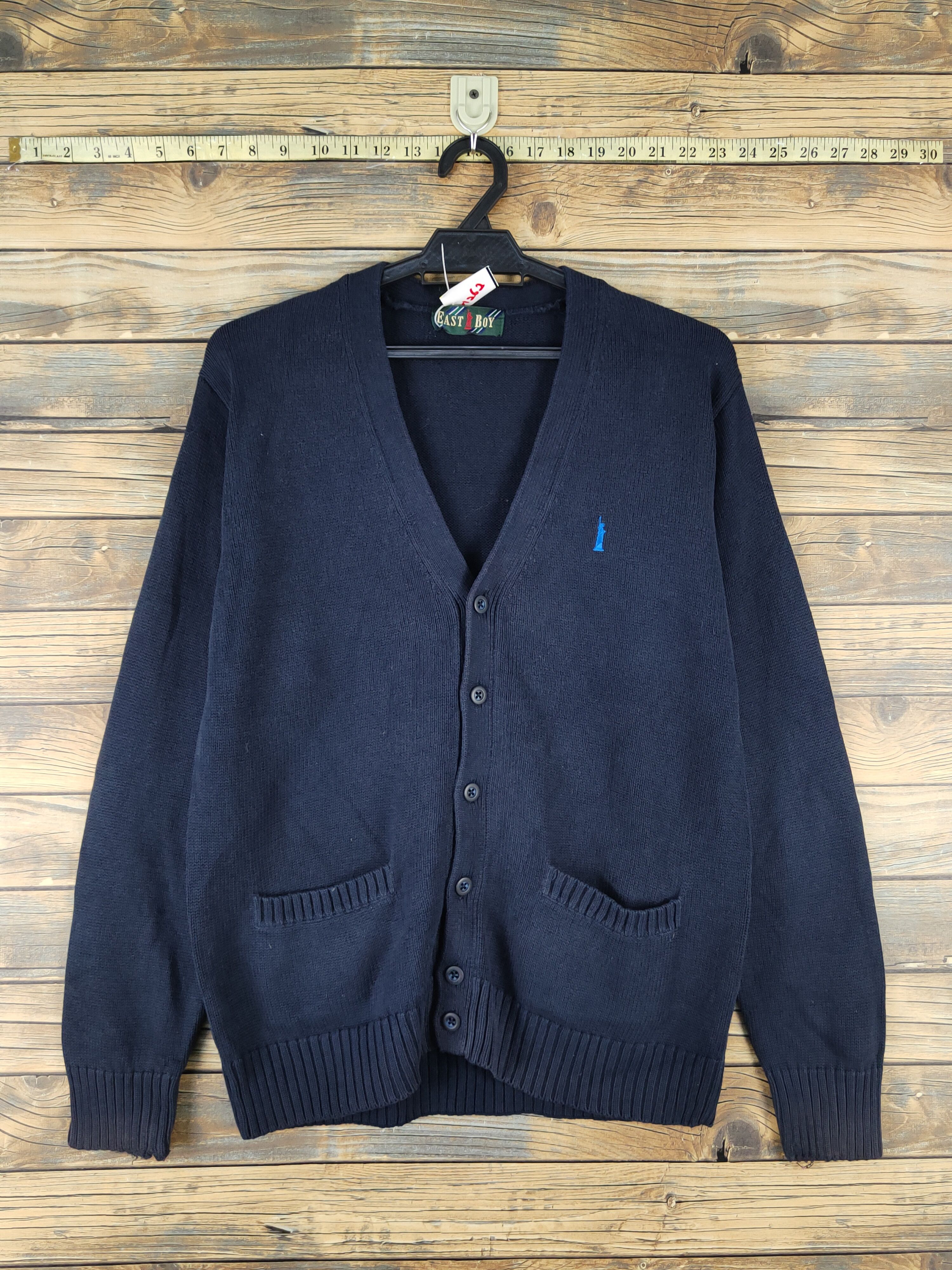 Homespun Knitwear × Japanese Brand East Boy Navy Knitwear Cardigan #W1262 Size US M / EU 48-50 / 2 - 1 Thumbnail