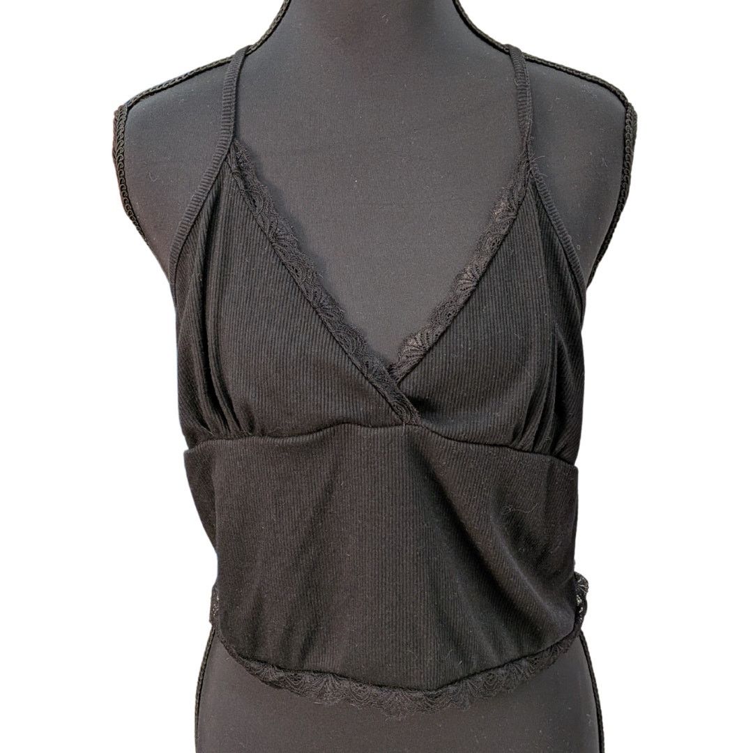 Shein Black Ribbed Cropped Cami | Women's 3XL | Shein Curve Size 3XL / US 20-22 - 1 Thumbnail