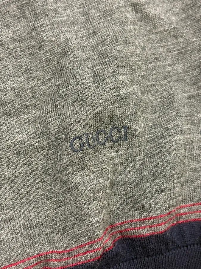 Gucci 2010s Gucci Grey Wool Contrast Classy Sweater Size US M / EU 48-50 / 2 - 8 Thumbnail