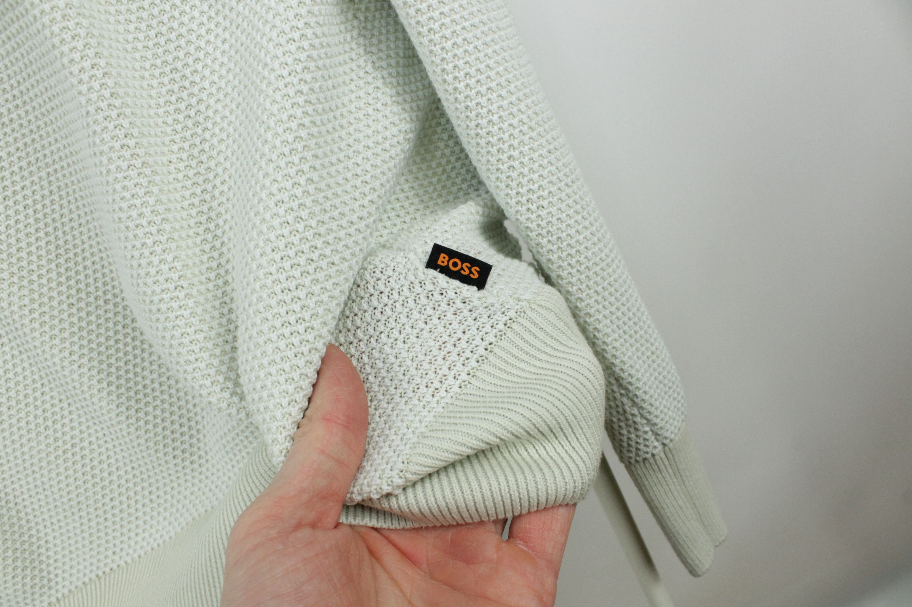 Hugo Boss Hugo Boss Akopak Chunky Knit Beige Cotton Pullover Sweater Size US L / EU 52-54 / 3 - 8 Thumbnail