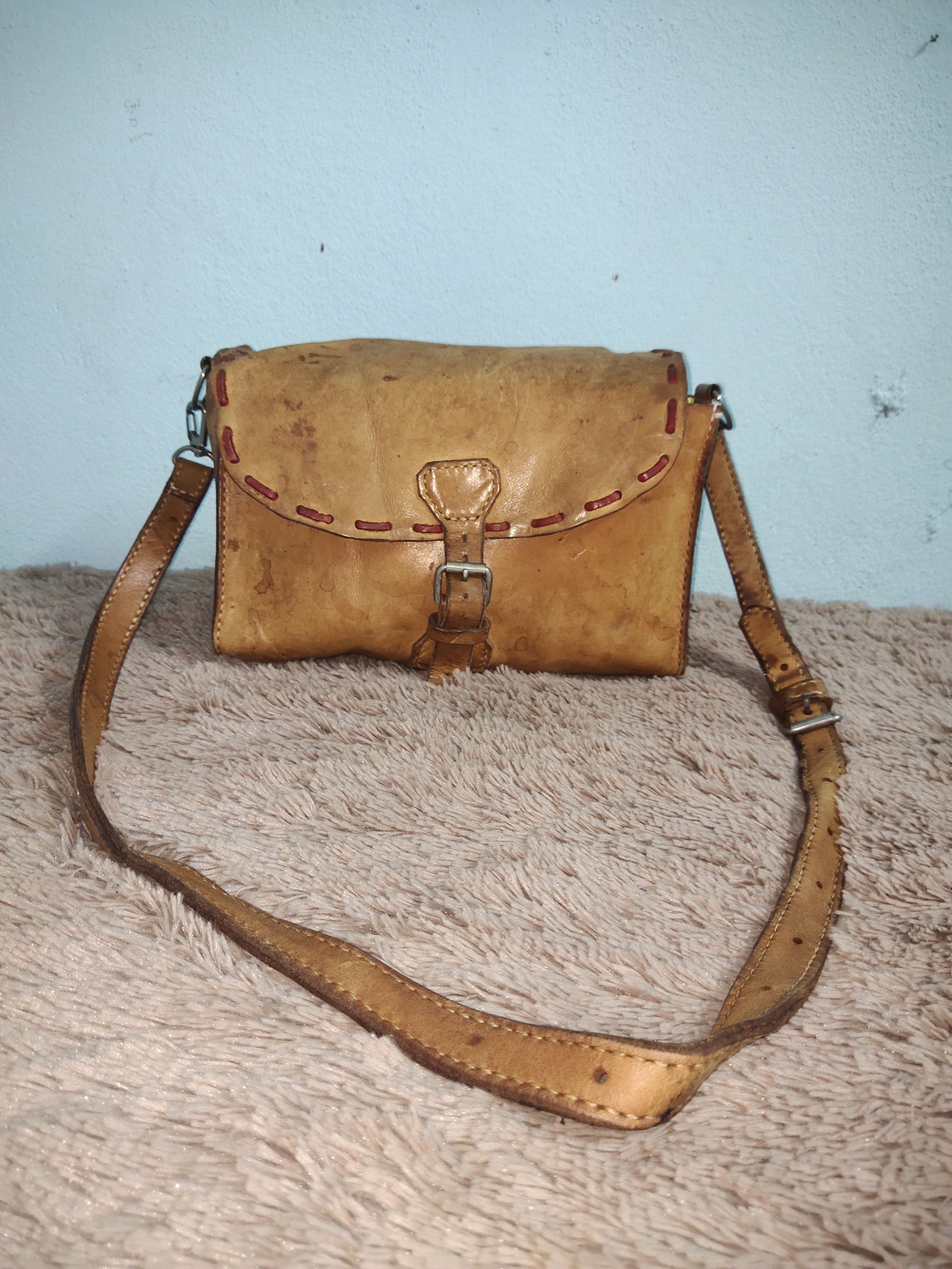Genuine Leather × Vintage Vintage Poche Boho Leather Bag Size ONE SIZE - 1 Thumbnail