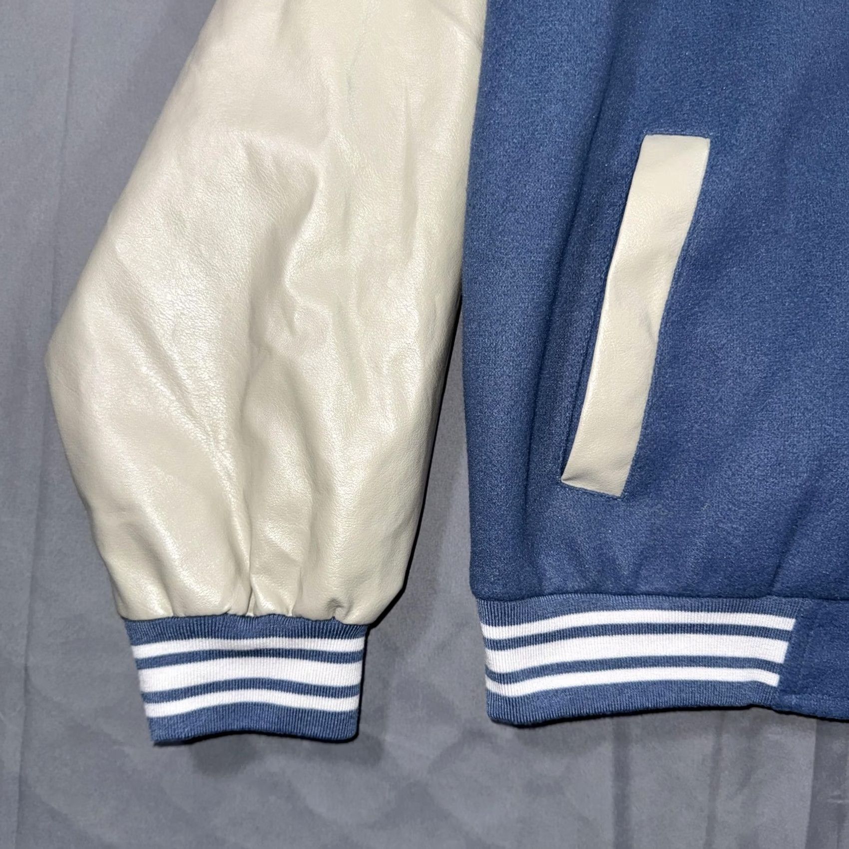 Vintage VAMTAC Varsity Jacket Mens M Blue White Heart Graphic 1965 Snap Button Jacket Size US M / EU 48-50 / 2 - 6 Thumbnail