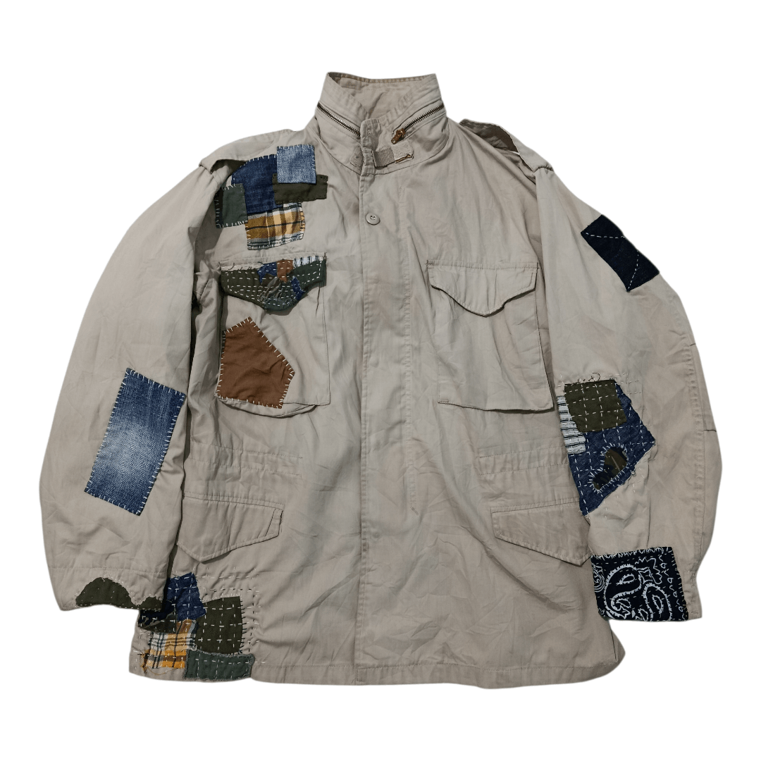 Vintage Vintage 70s 80s M65 field jacket khaki patchwork design Size US M / EU 48-50 / 2 - 1 Thumbnail