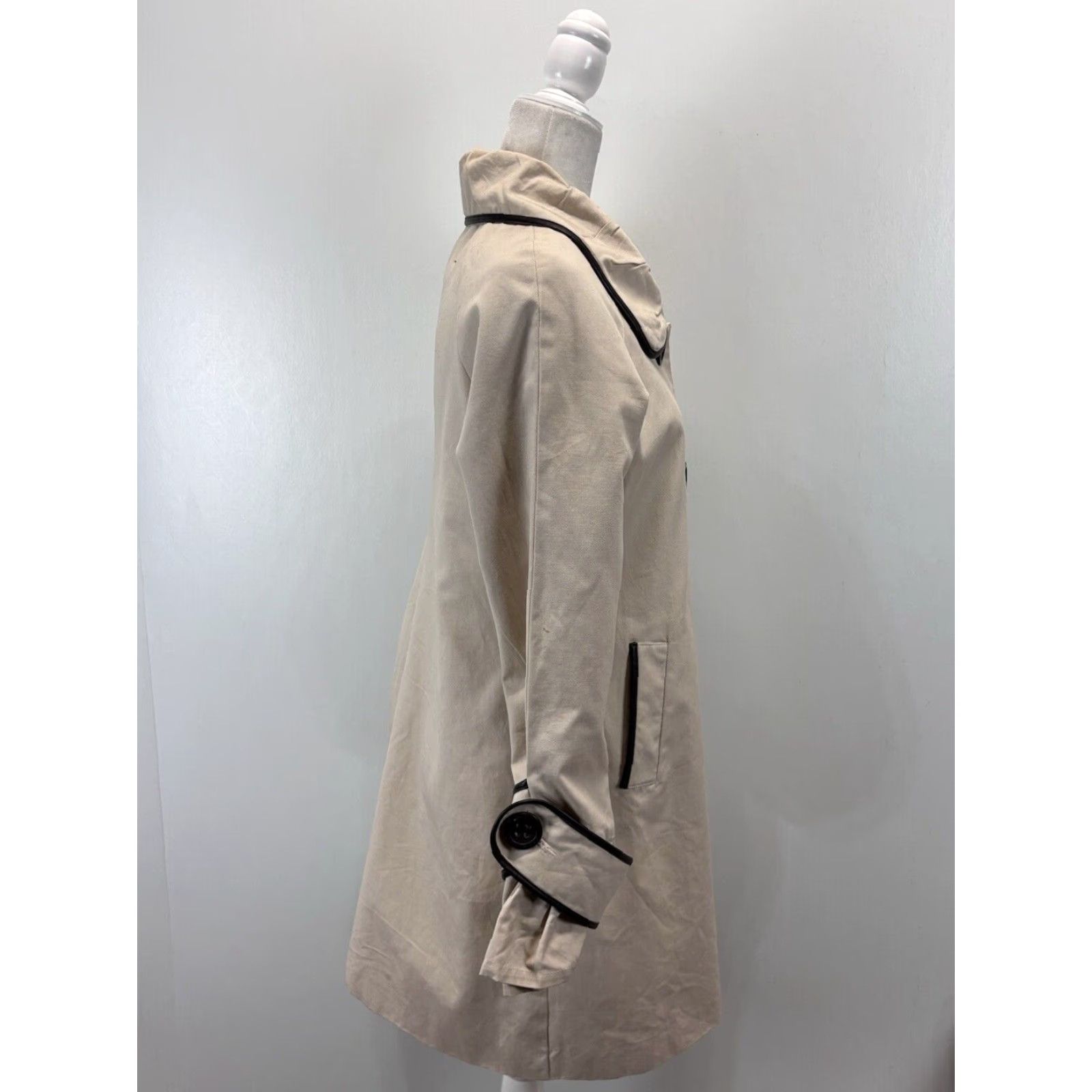 BB Dakota VINTAGE BB Dakota Tan Cotton Jacket Womens Large Retro Classic Button Overcoat Size L / US 10 / IT 46 - 4 Thumbnail
