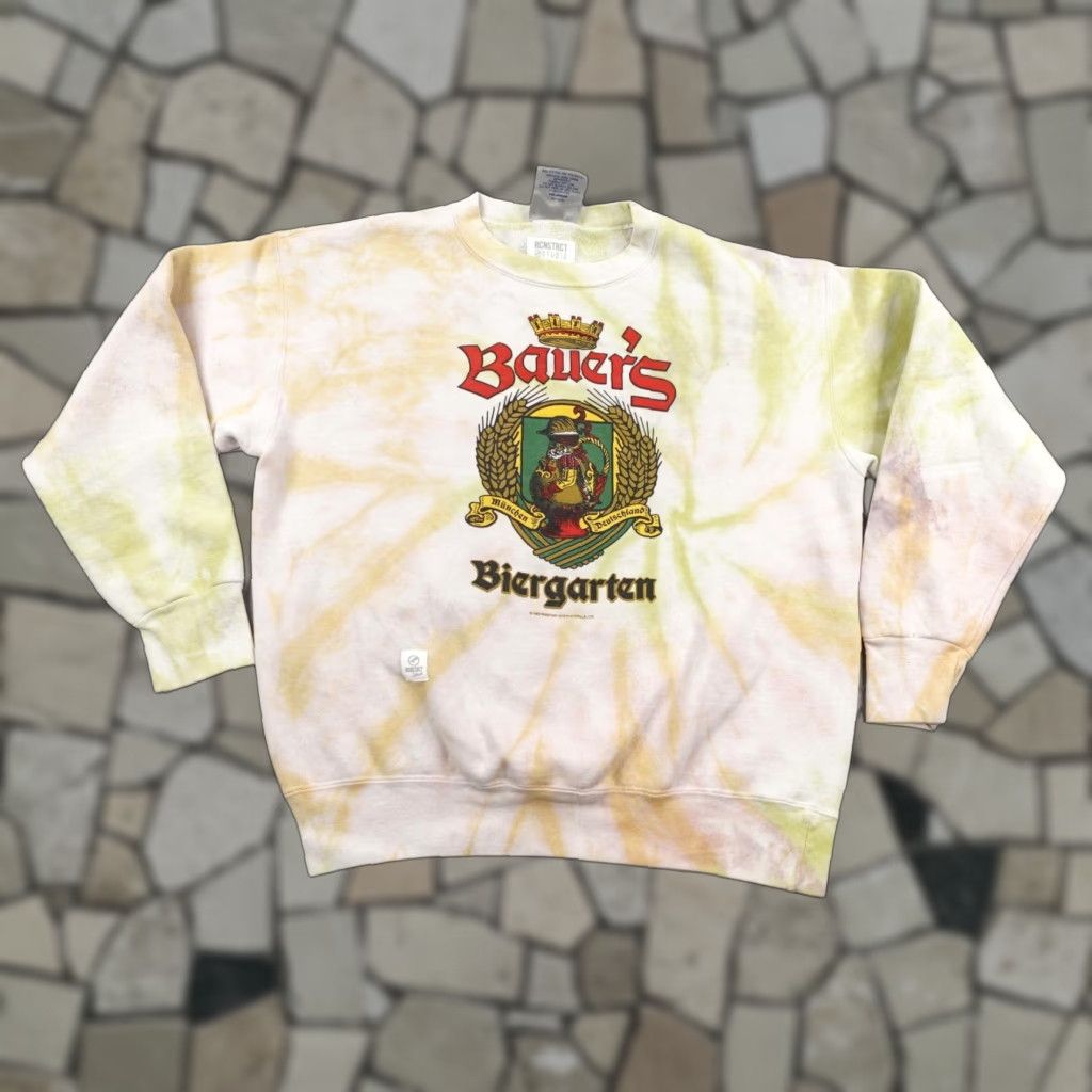 Vintage VINTAGE Bauer's Biergarten Sweatshirt Mens Large Tie Dye Crew Neck Munich Beer Outdoor Graphic Print Pullover Fleece Logo 90s Mens Size US L / EU 52-54 / 3 - 1 Thumbnail