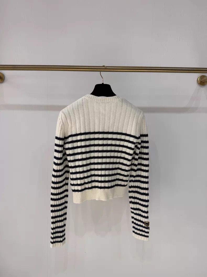 Valentino Valentino Bow striped knit sweater Size L / US 10 / IT 46 - 6 Thumbnail