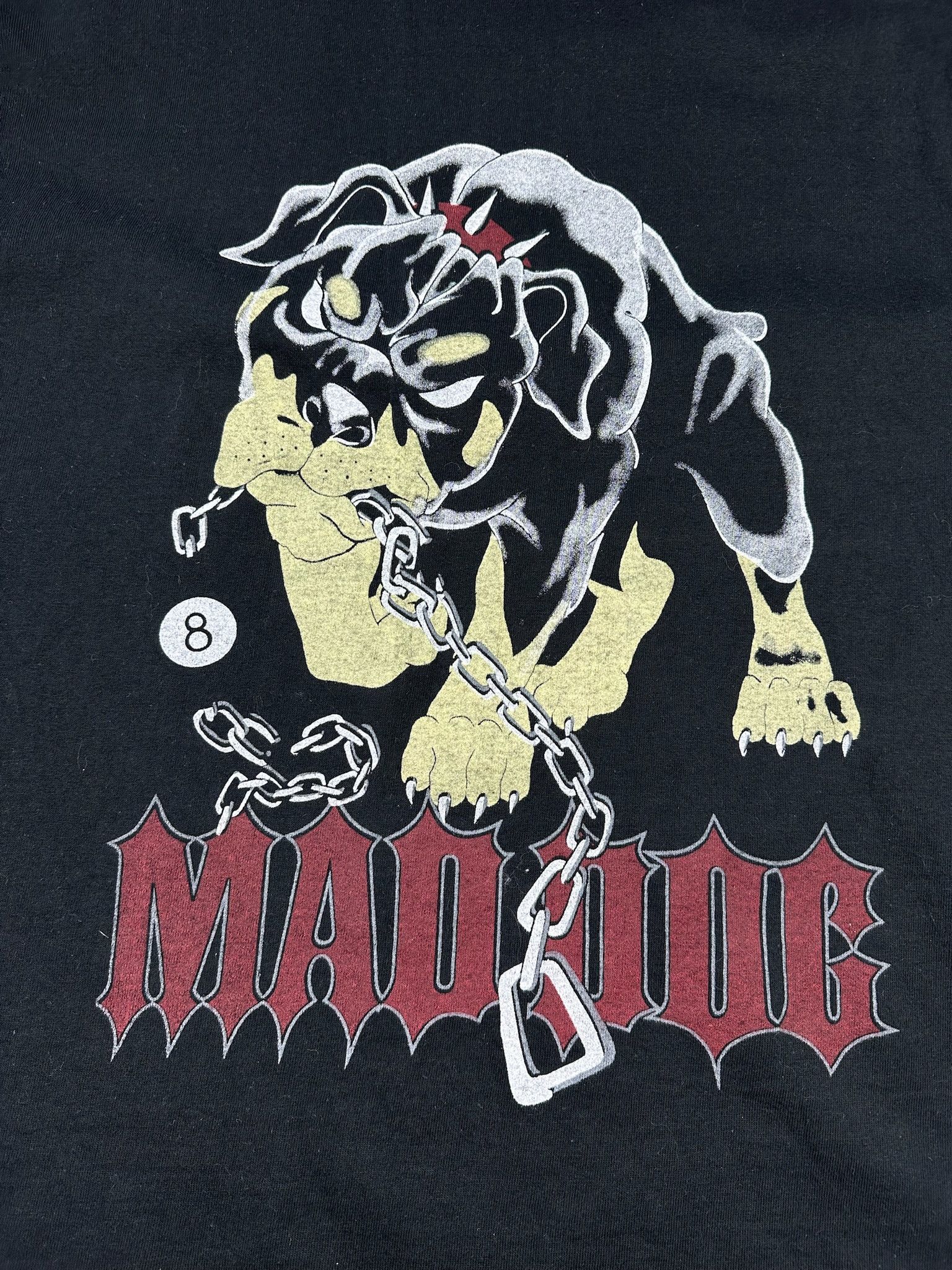 Delta Vintage Mad Dog Bulldog Graphic Tee Black Biker Shirt Size US XL / EU 56 / 4 - 4 Thumbnail