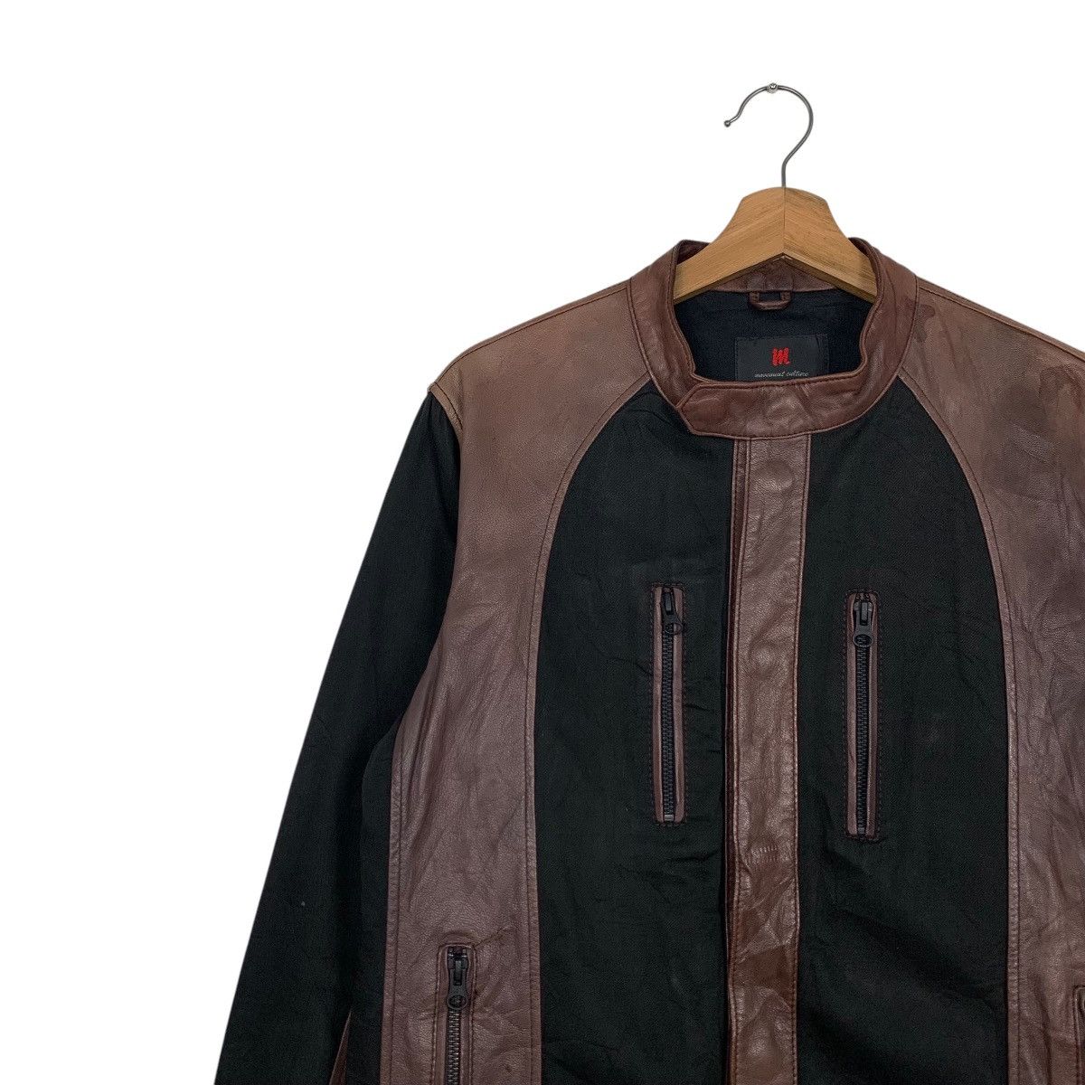 Japanese Brand Y2K MOVEMENT CULTURE Hybrid Leather Jacket #2723-C122 Size US S / EU 44-46 / 1 - 6 Thumbnail
