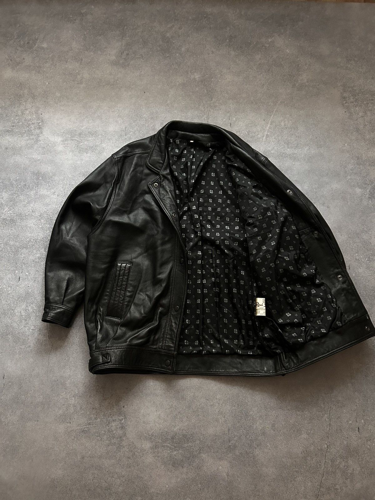 Genuine Leather × Vintage Vintage Real Leather Mens Trend leather jacket Y2k Size US M / EU 48-50 / 2 - 2 Thumbnail