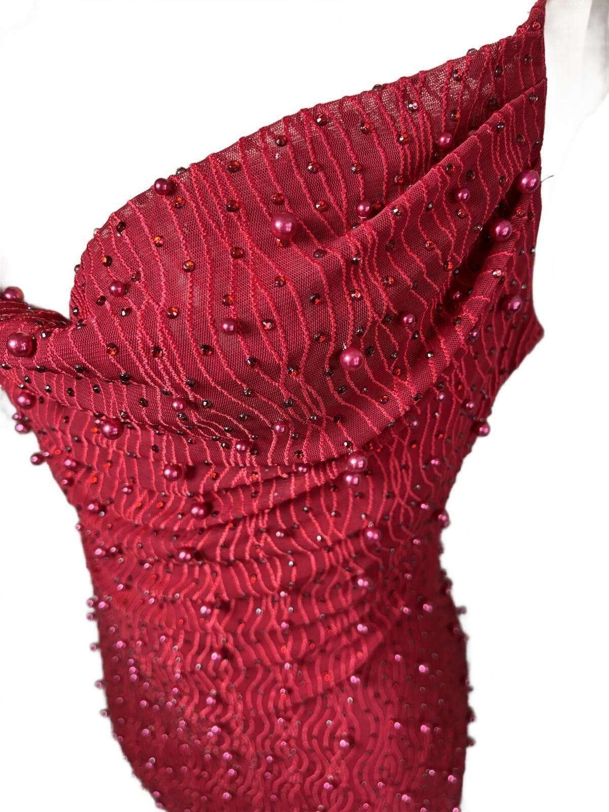 Windsor Smith Windsor Red Beaded Mini Dress with Spaghetti Straps. Large. Size L / US 10 / IT 46 - 3 Thumbnail