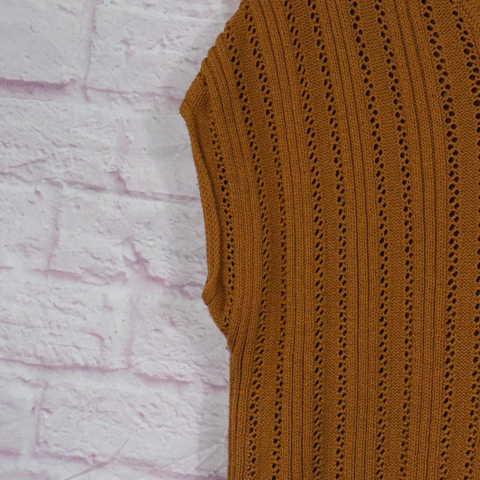 Jones New York Joie Rust Orange Knit Sweater Womens Medium V Neck Pullover Size M / US 6-8 / IT 42-44 - 4 Thumbnail