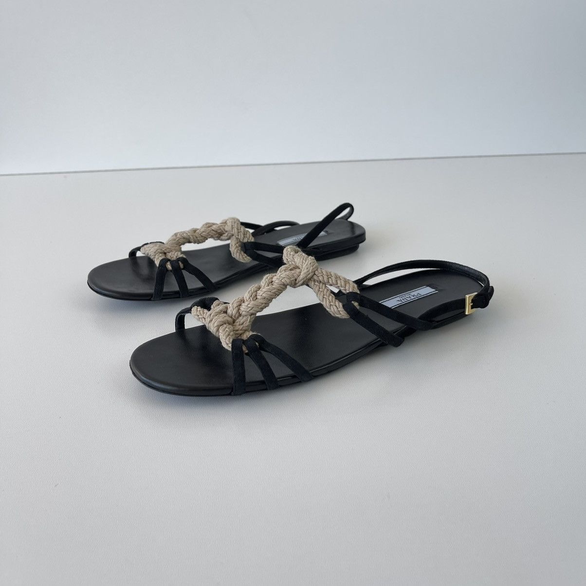 Prada Prada Milano Spartan Robe Leather Sandals Black Women’s Size US 8 / IT 38 - 1 Thumbnail
