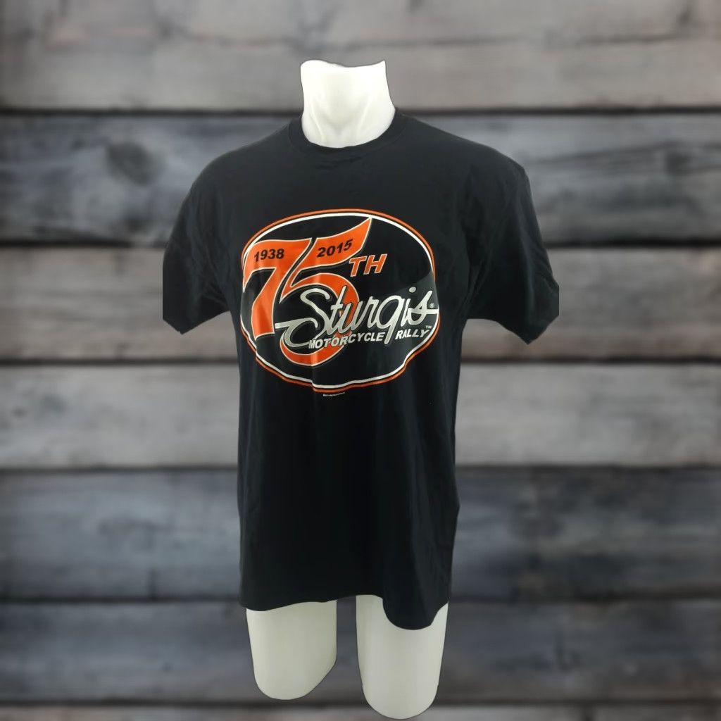 Gildan Sturgis Black Hills Motorcycle Rally South Dakota 75th Anniversary Shirt Large Shirt Mens Black 100% Cotton Graphic Tee T-Shirt Size US L / EU 52-54 / 3 - 1 Thumbnail