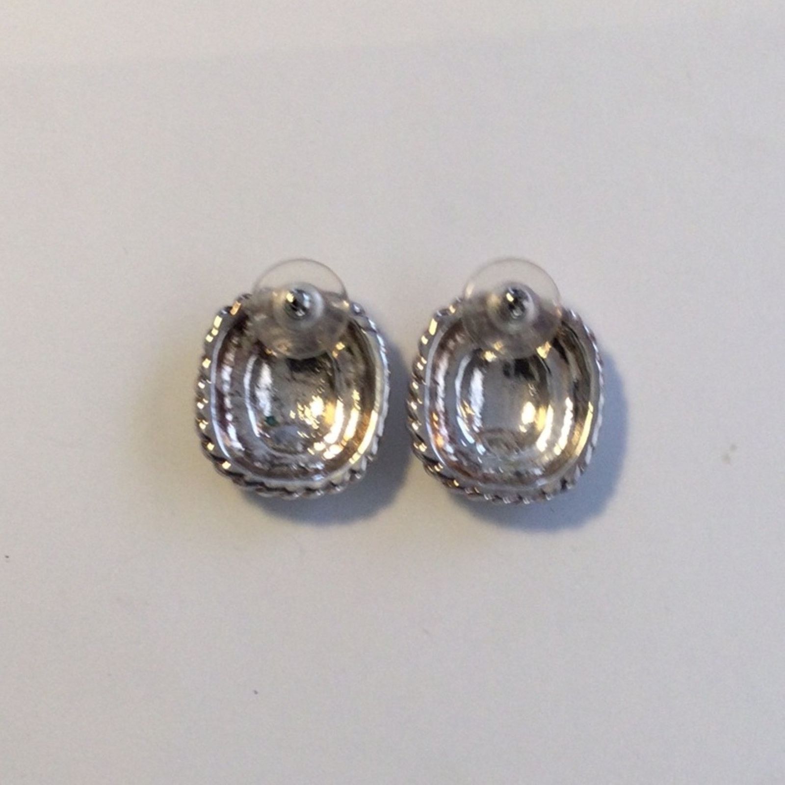 Other Vintage Silver Tone Double Rope Band Friction Back Earrings Size ONE SIZE - 11 Thumbnail