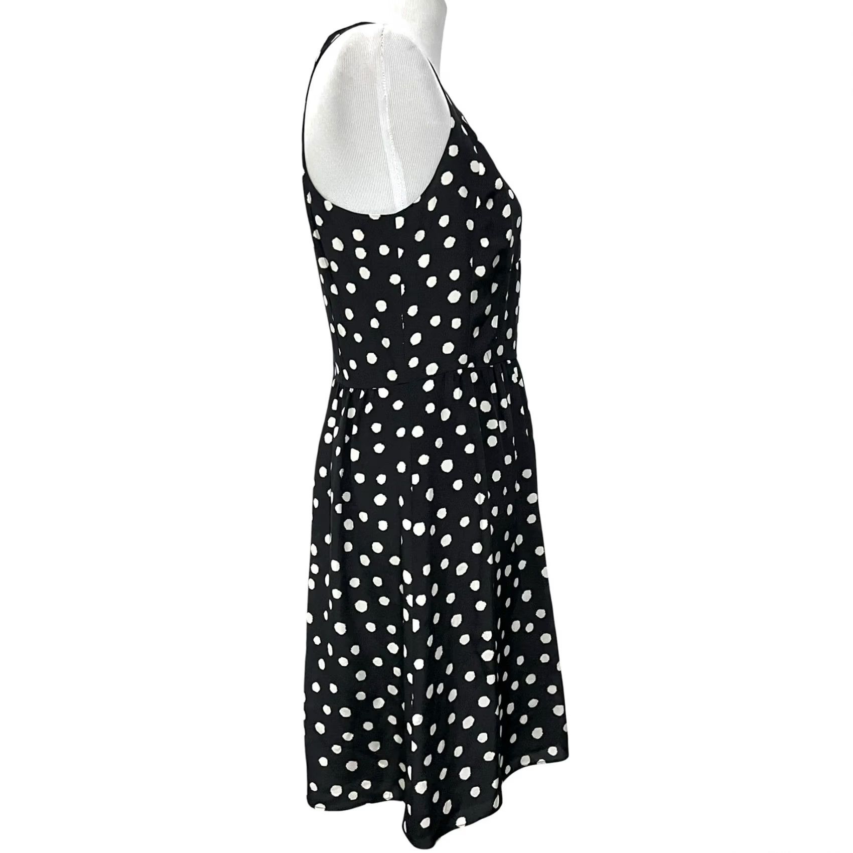 Rebecca Taylor Rebecca Taylor Black Polka Dot Silk Sleeveless Dress Racerback Women’s Size 8 Size M / US 6-8 / IT 42-44 - 5 Thumbnail