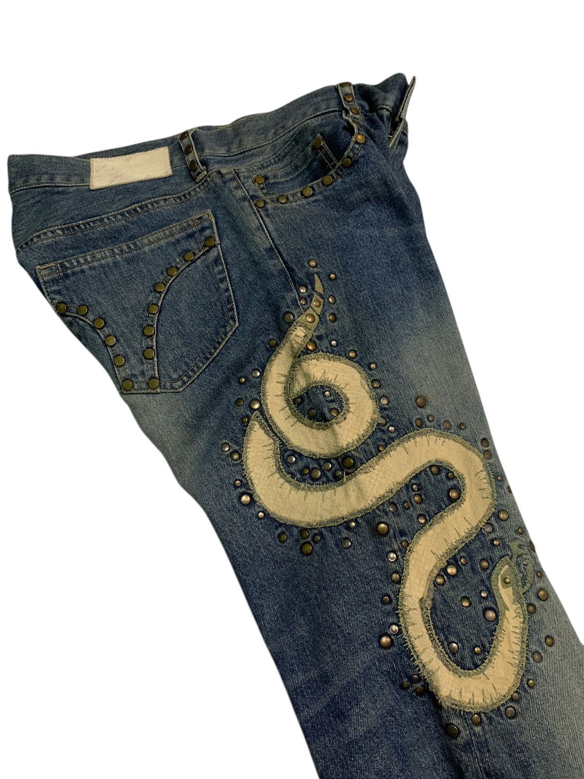 14th Addiction PRIGS SNAKE STUDDED PUNK JAPANESE DISTRESSED DENIM Size US 32 / EU 48 - 2 Thumbnail