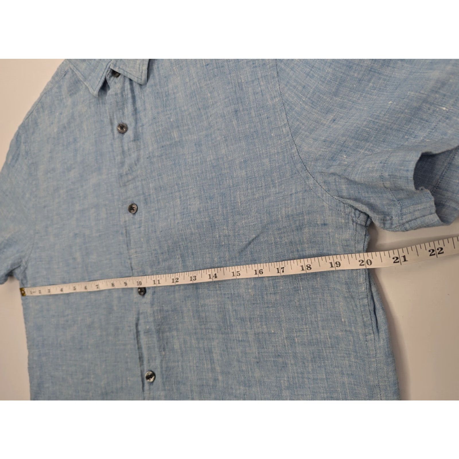 Vince Vince Shirt Mens Size Medium Blue Linen Short Sleeve Button-Up Casual Workwear All Seasons Size US M / EU 48-50 / 2 - 5 Thumbnail
